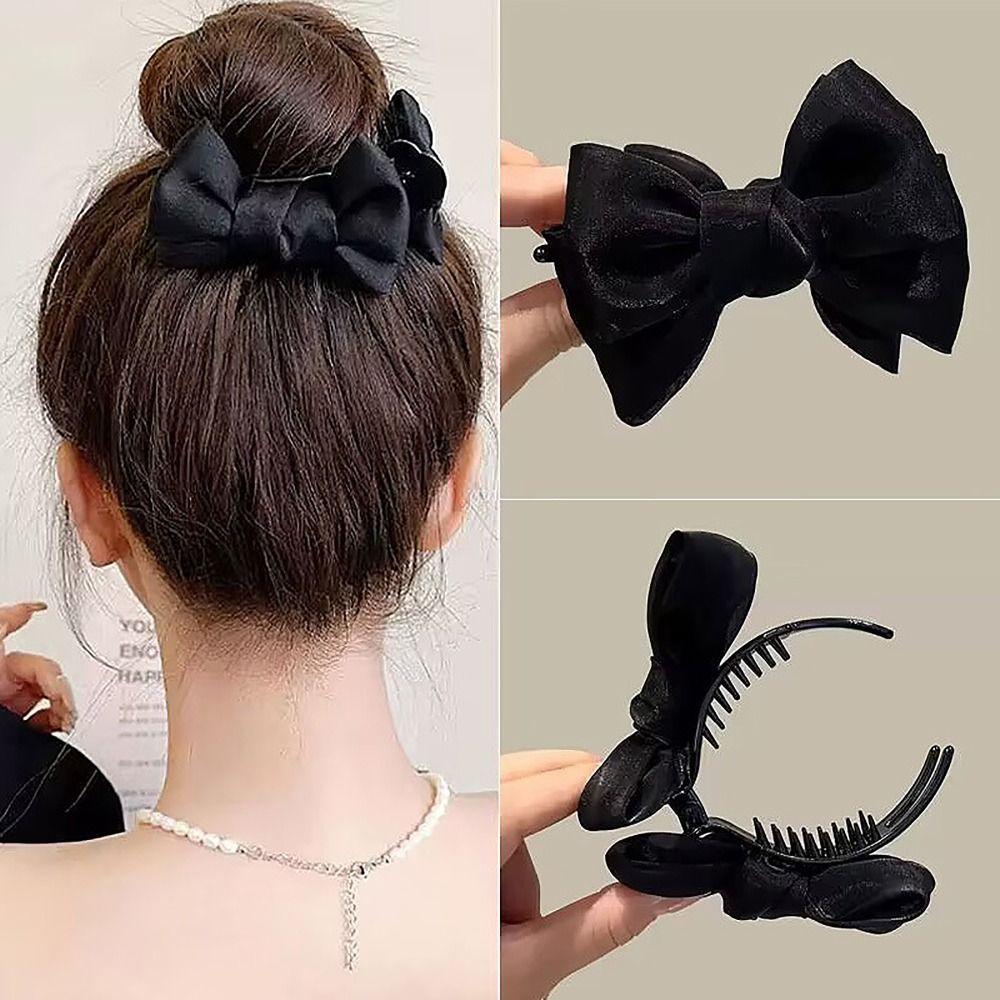 Back Head Hair Clamp Bow Hairpin New Hair Clip  Women Girls