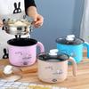 Pink Multi-Function Electric Cooker with Anti-Dry Feature, Stainless Steel, Ideal for Student Dormitories.