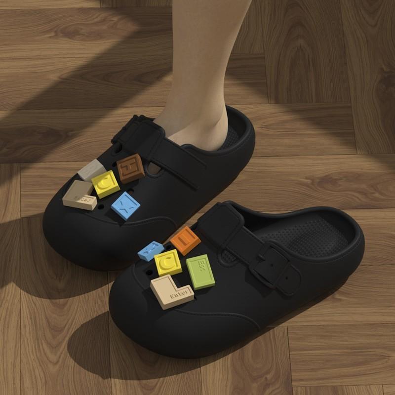 Flower Dotted Eva Slipon Shoes For Women And Men Summer Casual Nonslip Waterresistant Footwear