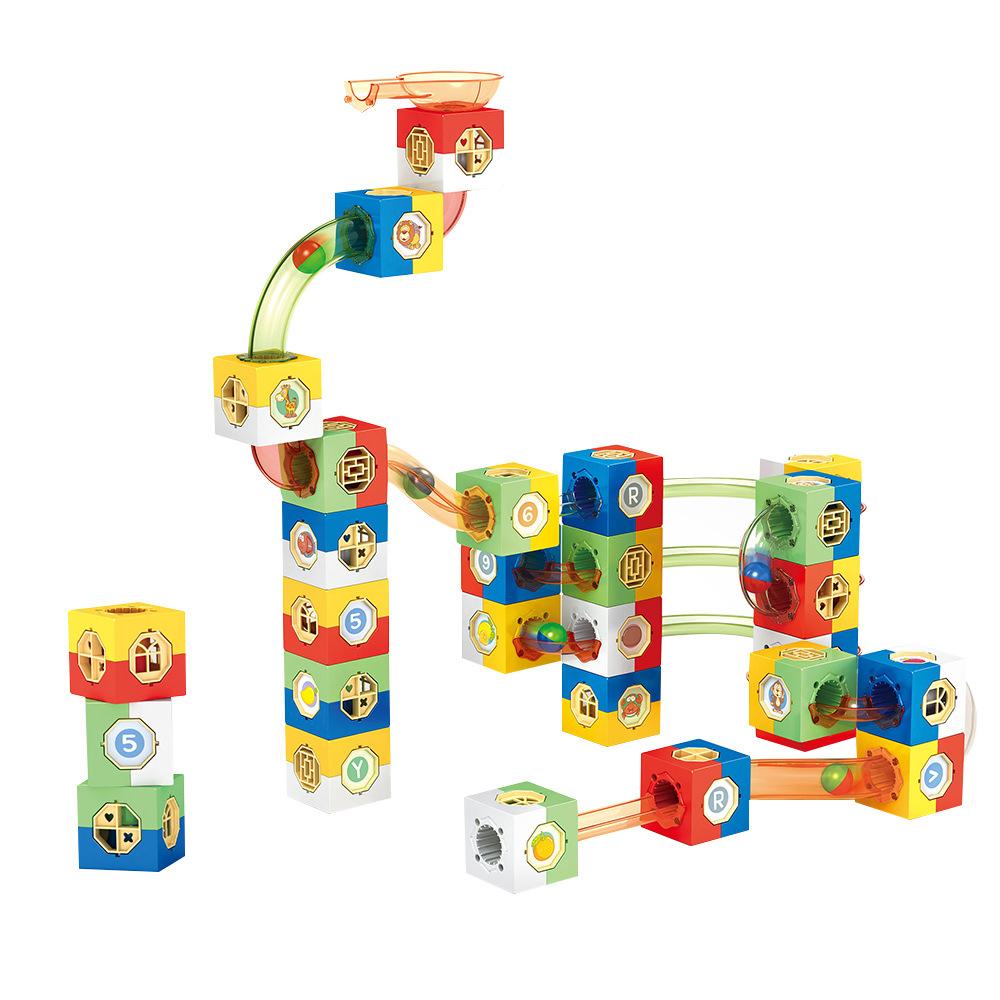 Детский DIY Трек из труб-конструкторов Два-в-одном 3D Трехмерный Лабиринт Выбрасывающий Шарик Конструктор