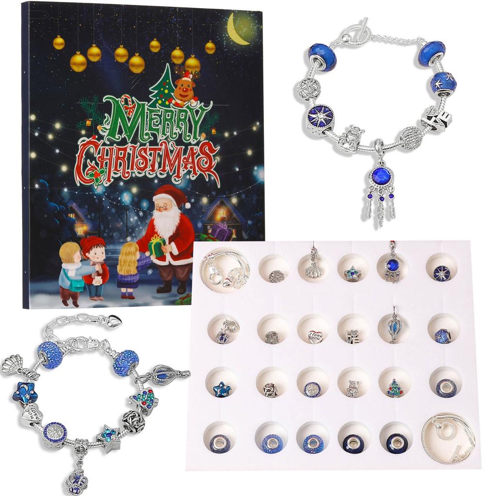 Christmas Advent Calendar 2022 Girls, DIY Bracelet Making Kit For For Kids Adult, 24-Days Christmas Countdown Calendar Jewelry Gifts