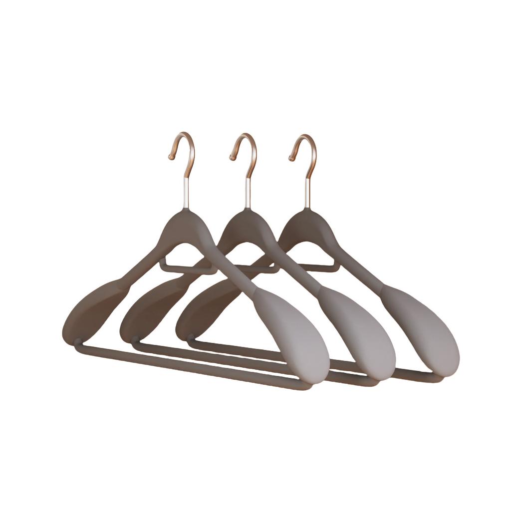 Household Wide Shoulder Seamless Hanger Coat Hanger Flocking Anti-Shoulder Angle Non-Slip Hanging Clothes Rack Wardrobe Storage Clothes Support