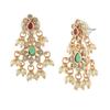 Estele Women's Designer Sparkling Flower Pearl Earrings Rose Gold with CZ