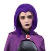 Women Raven Superhero Purple Short Bob Straight Wig with Widow's Peak Synthetic Hair Cosplay Wig for Halloween Costume Party