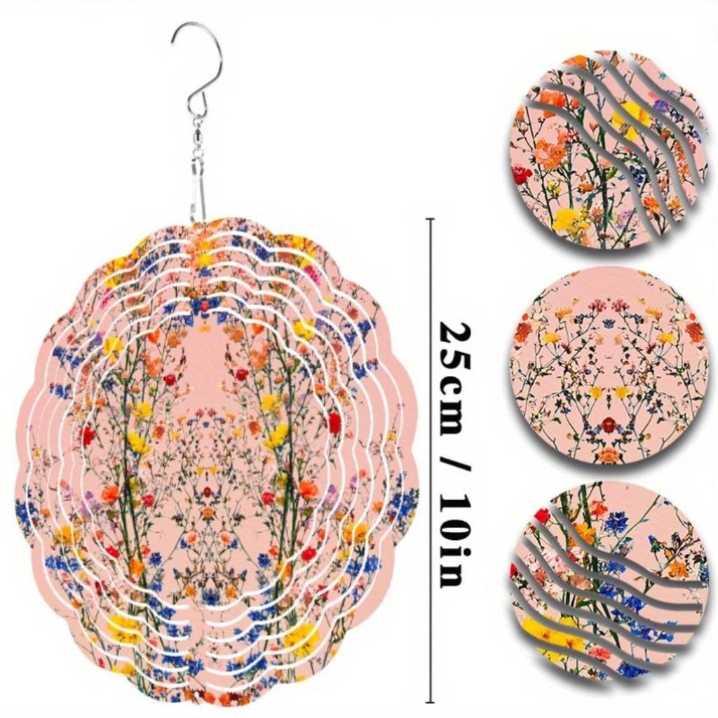 10 Inch Hanging Wind Chime Rotating Design with 360 Hook for Spring Summer Balcony Garden Decoration Unique Style To Enhance Space Atmosphere