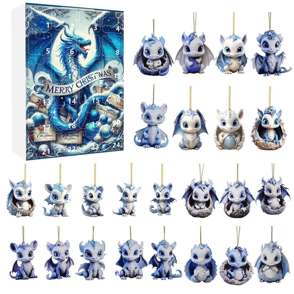 Home Decor 2024 Holiday Advent Calendar Advent Calendar Collectible 2D Funny Animal Set Commemorative Collectible Home Decor