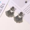 Ethnic Style Retro Pattern Earrings Carved Water Drop Bell Tassel Earrings Female Jewelry