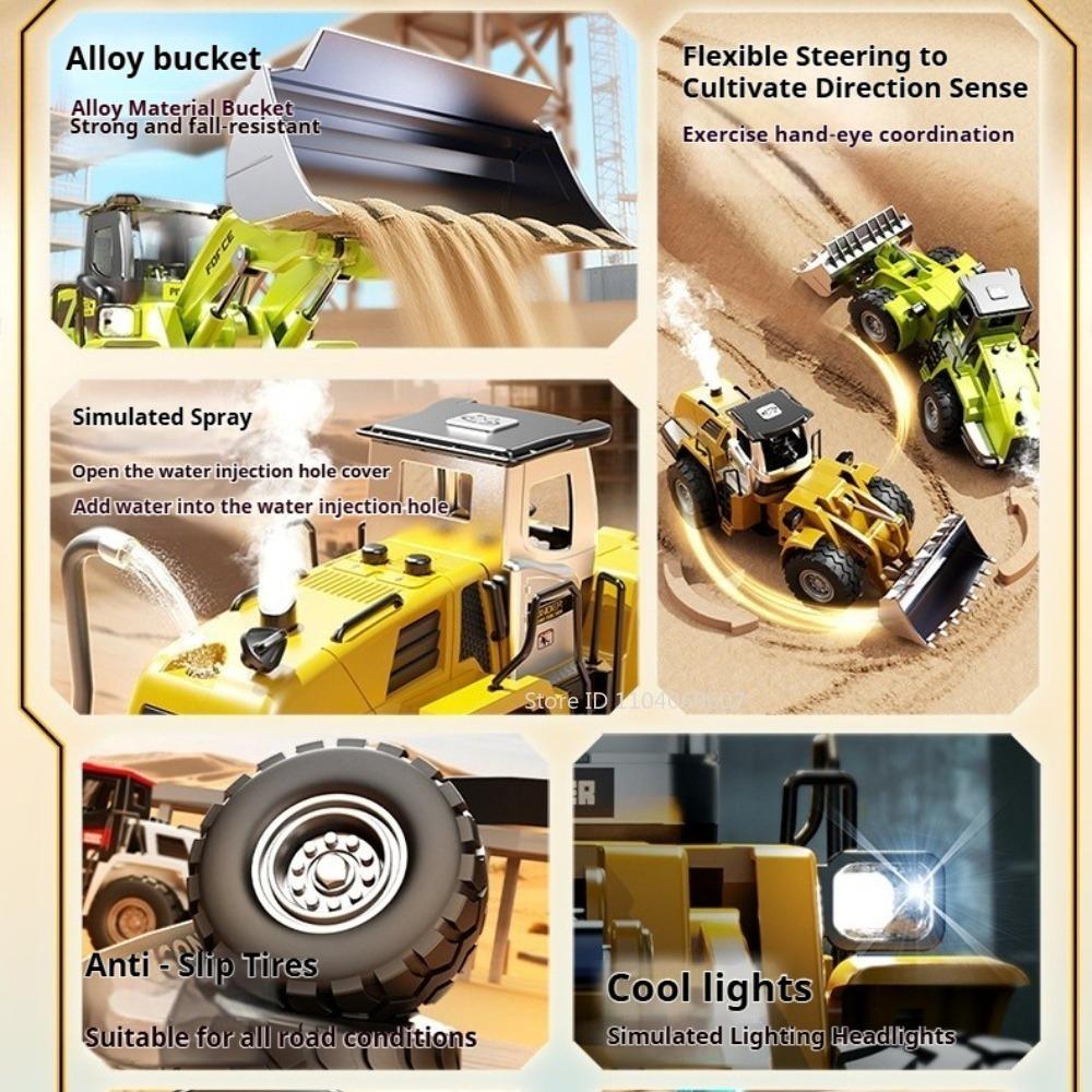 1:32 Toy Model Construction Loader Fire Engine Truck Metal Diecast Spray Engineering Vehicle Sound Light Boy Educational Toys