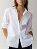 Withered England Style Office Lady Simple Fashion Poplin Solid White Blouse Women Blusas 2025 Shirt Women Tops