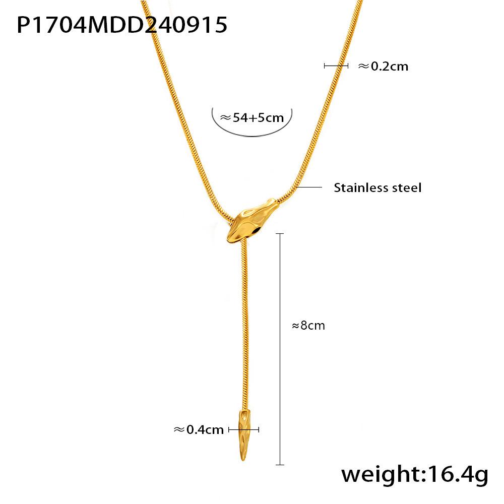 Шикарное ожерелье из нержавеющей стали с головой змеи: Европейский и американский холодный стиль