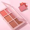 Six-color Blush Highlighter Eyeshadow All-in-one Palette Glitter Makeup Highlight Palette Pink Brighten Natural Contour Blusher