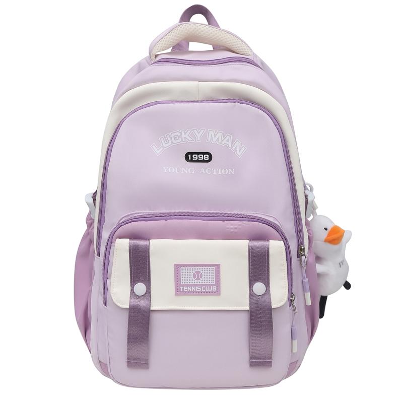 Middle School Student Schoolbag Women's Campus Large Capacity Backpack Men Color Block Backpack