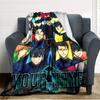 Name Custom Blue Lock Print Flannel Blanket High Quality Warm Comfortable Cover for All Seasons Perfect for Gifts Home Decor