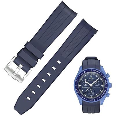 Силиконовый ремешок для часов Sibehill 22 мм на замену для Blancpain X Swatch (Совместим с Bioceramic Scuba Fifty Fathoms)