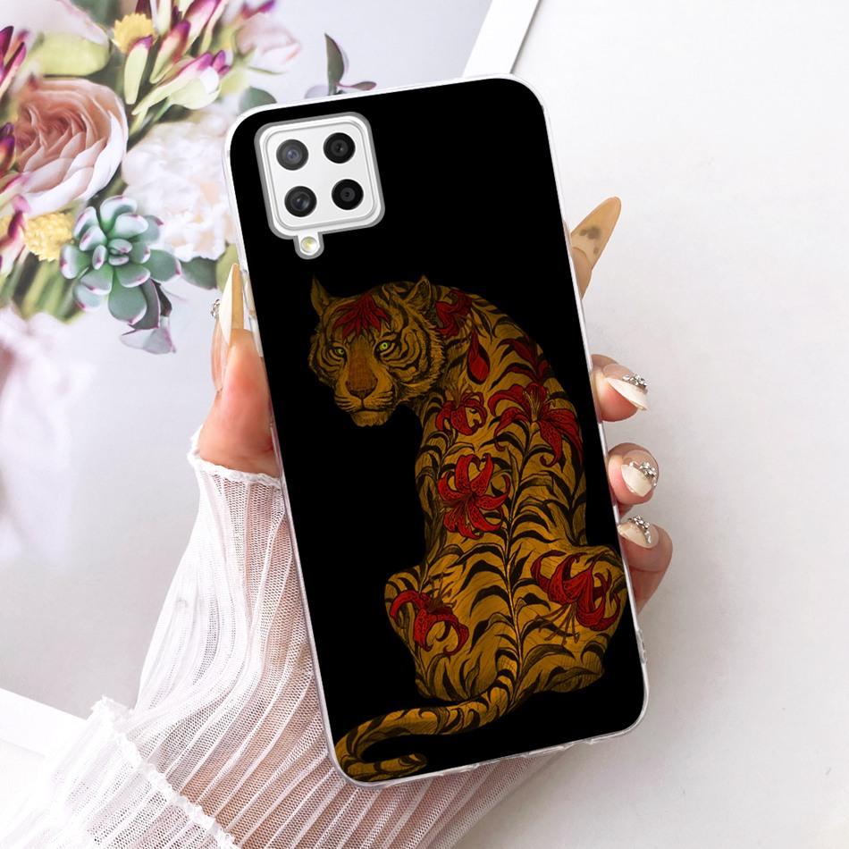 For Samsung Galaxy A22 4G A225F / A22 5G A226B Cool Dragon Tiger Pattern Phone Case For Samsung A22 Soft Silicone TPU Bumpers