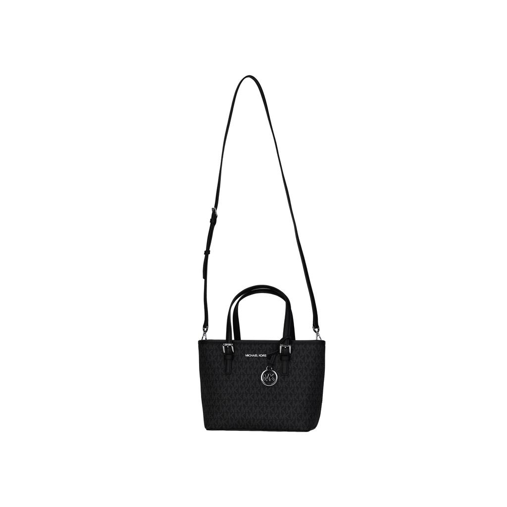 Michael Kors Сумка-тоут Jet Set с монограммой, винтаж, ПВХ, женская, черная 35T9STVT0B-BLACK
