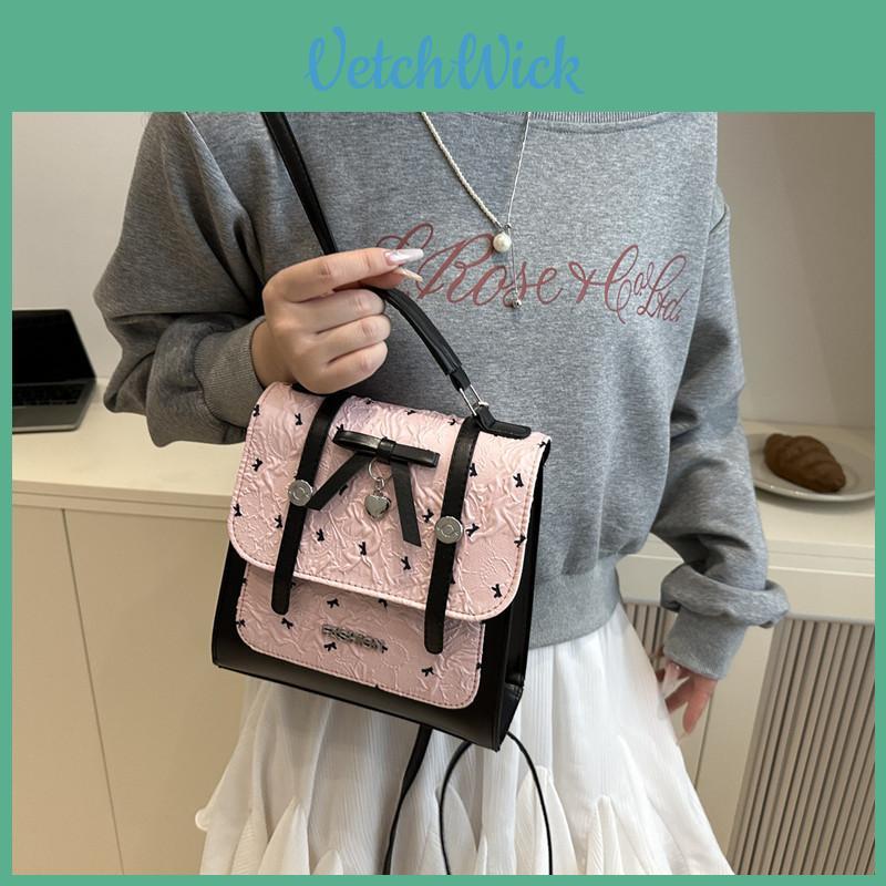 Street Style Small Crossbody Bag With Synthetic Leather And Inner Phone Pocket
