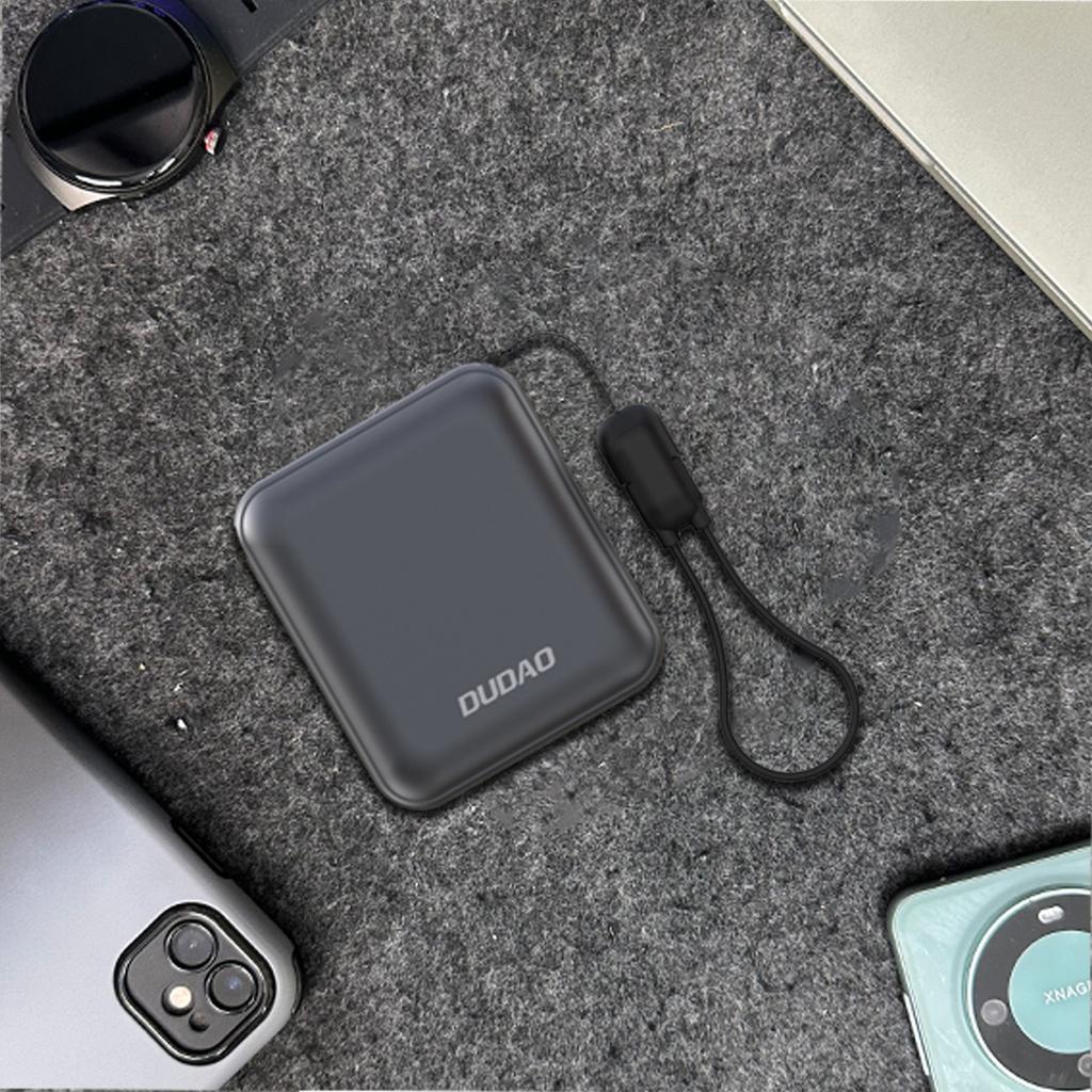 K22+ 10000mAh Powerbank with Pendant and 22.5W USB-C Cable - Gray