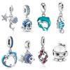 Новый Медный Синий Подвеска Рыба Карп Шарм Подвеска Осьминог Бусина Подходит для Оригинального 3мм Браслета Безделушка Ювелирное Изделие Женский Подарок