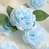 20СМ 6 Шт Искусственные Шелковые Голубые Пионы Цветы со Стеблями Поддельный Букет Пионов для Украшения Дома Свадьбы Офисных Столов