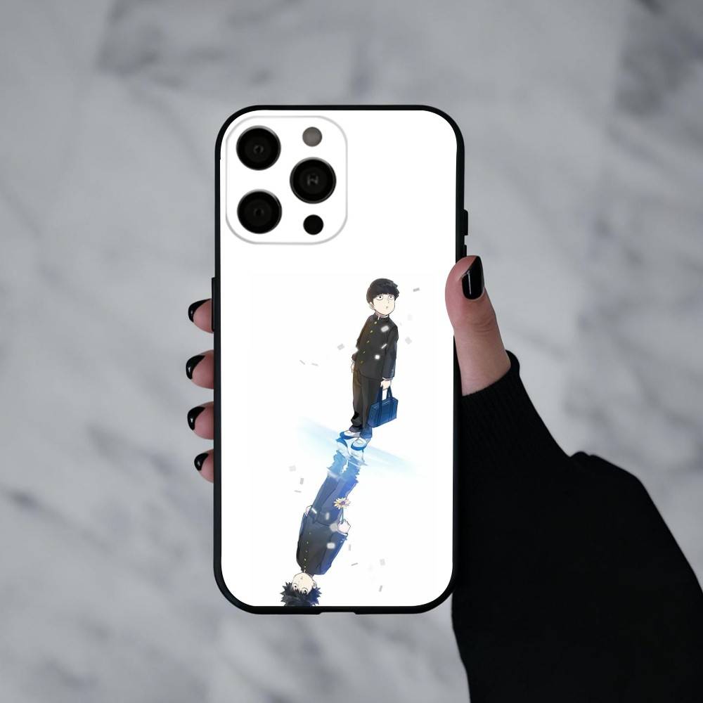 Чехол для телефона с изображением аниме m-Mob p-Psycho-o 100 Для iPhone 17pro,16,15,14,13,12,11 Plus,Pro Max,XS, Мягкий силиконовый черный чехол