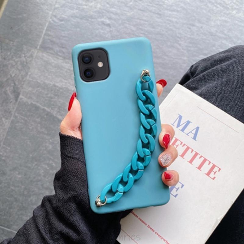Silicone Wriststrap Bracelet Chain Phone Case for Samsung S23 S22 S21 S20 Ultra Plus S20 FE A13 A53 A14 A54 iPhone 15 14 13 12 11 Pro Max XS MAX 8P 7P