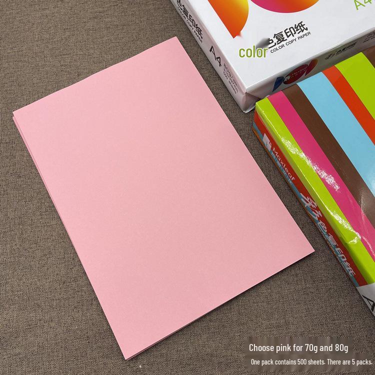 Mary A4 Color Copy Paper - Pink, Red, Light Blue, Orange, Deep Green, Yellow - Thick 80g/70g for Printing & Crafts