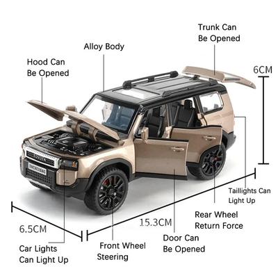 1:Масштаб 32 MITSUBISHI PAJERO Prado Внедорожник Модель автомобиля Игрушка Высокая симуляция Звук Свет Откатная Коллекционные игрушки Модели для мальчиков Детей