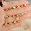 Pearl Flower Bee Zircon Earrings with Stainless Steel Needle