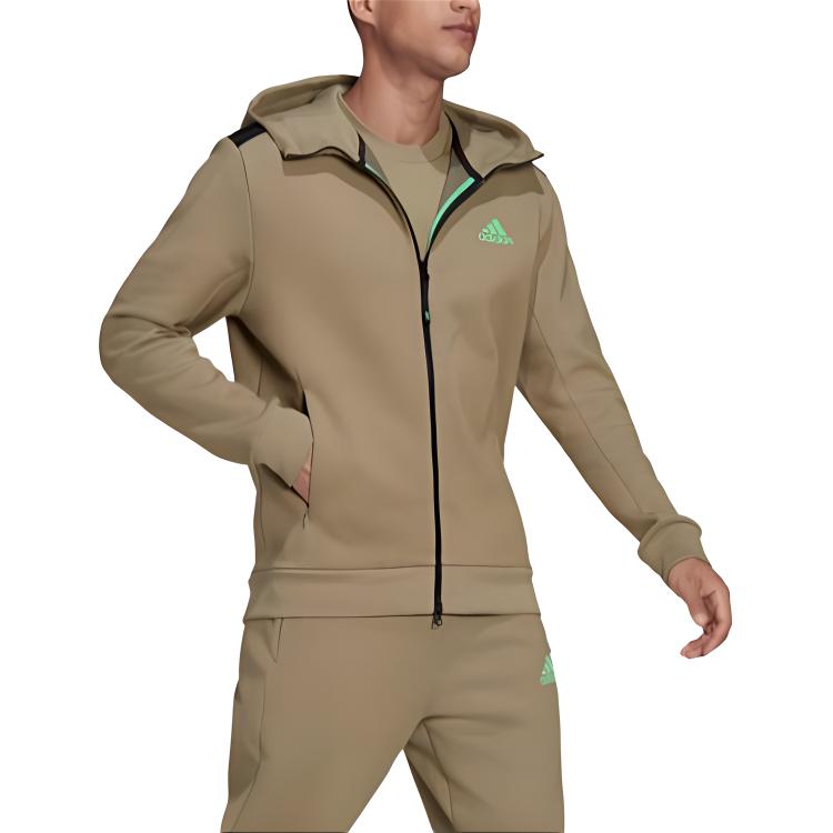 Adidas Спортивная куртка с капюшоном с логотипом Alphabet Мужские куртки Зеленый H39842