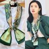 Luxury Design Women Summer Long Silk Scarf Hair Headband Foulard Skinny Bag Scarves Neckerchief Lady Shirt Decorative Streamers