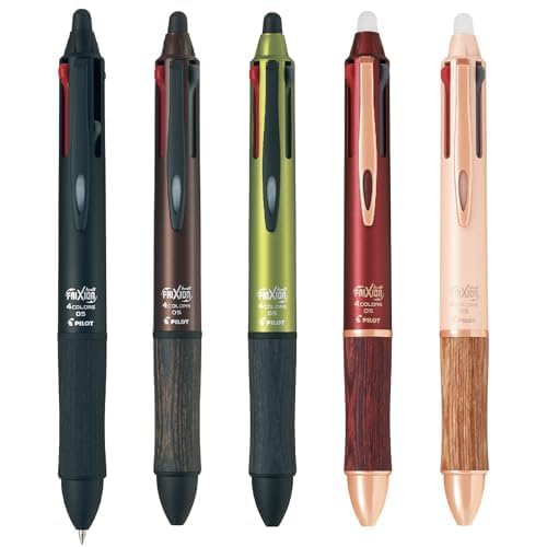 [PILOT] FriXion Ball 4 Wood Erasable 4-Color Gel Pen 0.5mm Black LKFB3SEFB