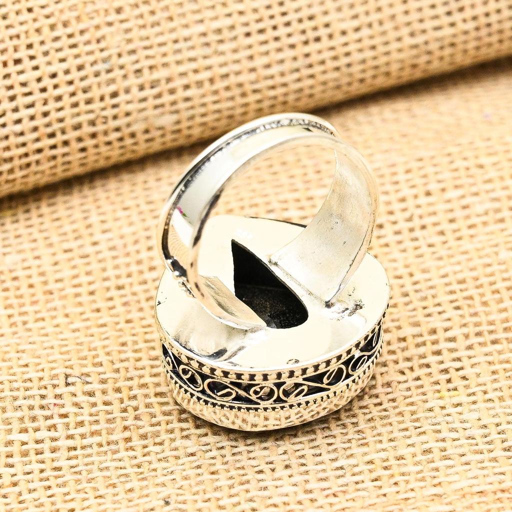 Lavish Black Spinel Gemstone Handmade 925 Sterling Silver Ring Jewelry For Wedding Gift