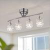 Потолочный светильник Chende, Абажур из скандинавского хрусталя, 4 лампы, Совместим со светодиодами, Хром, Стильный, Антикварный, Современный, Простой, Серебристый, Яркий, для Кафе, Спальни,