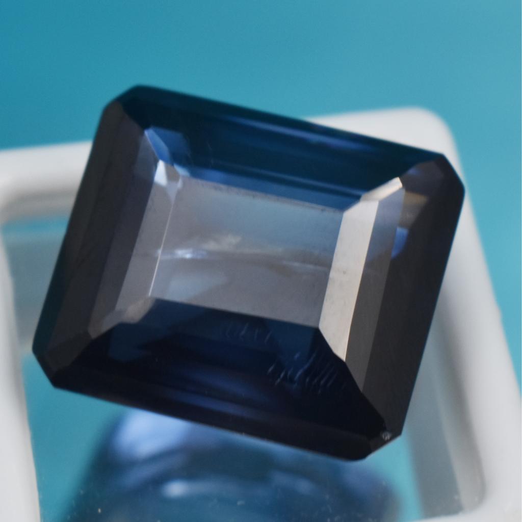 Natural Blue Sapphire Loose Gemstone Emerald Cut 40.25 ct September Birthstone for Gem Collections