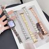 Роскошные 3D Металлические Ремешки для Часов в Форме Сердца для Apple Watch Серии 11 10 42 46 40 49мм Замена Браслет-Цепочка на Запястье Девичий Ремешок для Часов