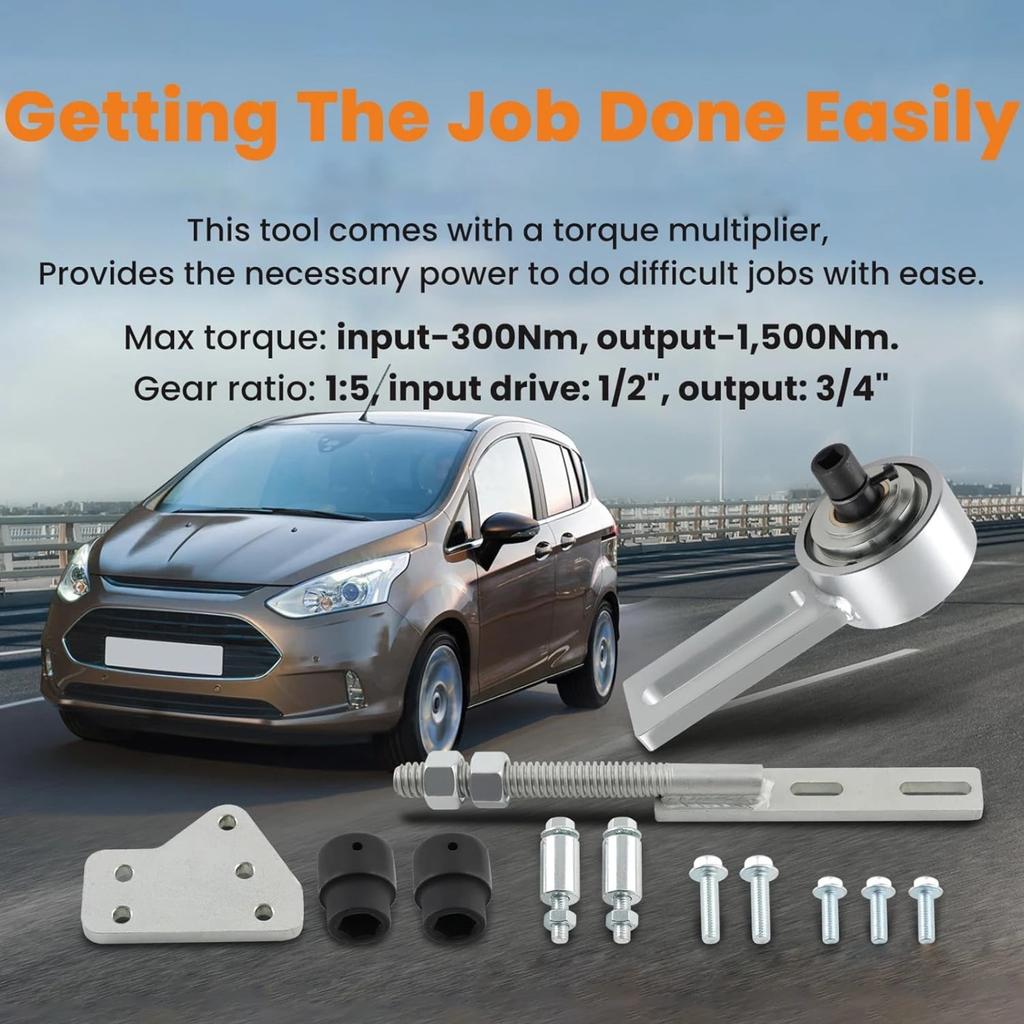 SIHAO Torque Multiplier Set for Ford 1.0/2.0 EcoBoost Duratec Engine Crankshaft Belt Pulley Removal Tool Adjustment