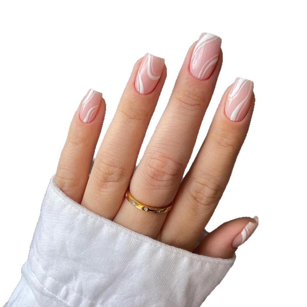 Съемные наклейки для нейл-арта в европейском и американском стиле - Простые, носибельные накладные ногти