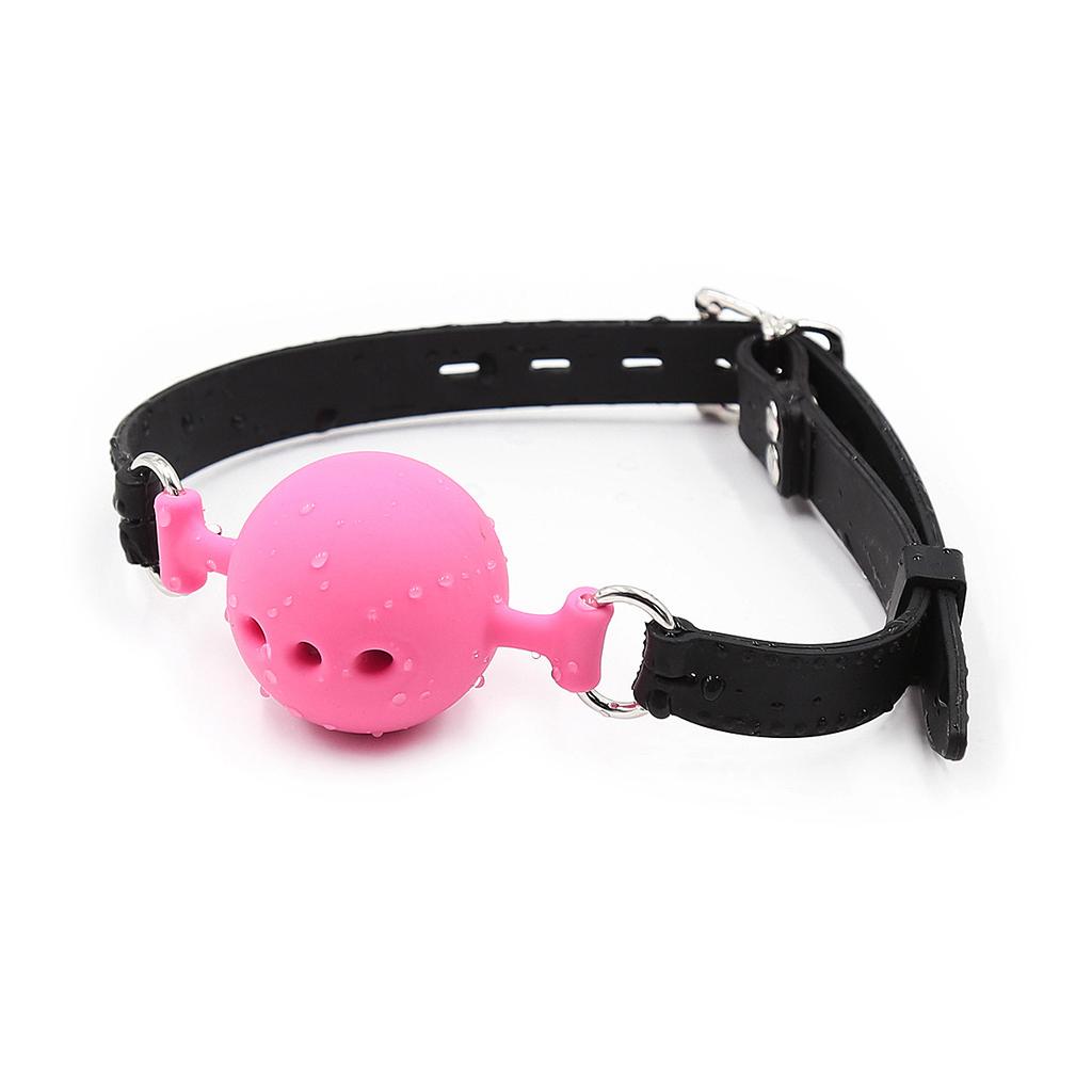 SM gag sex ball with hole soft rubber gag large, medium and small full silicone gag export source sex gag