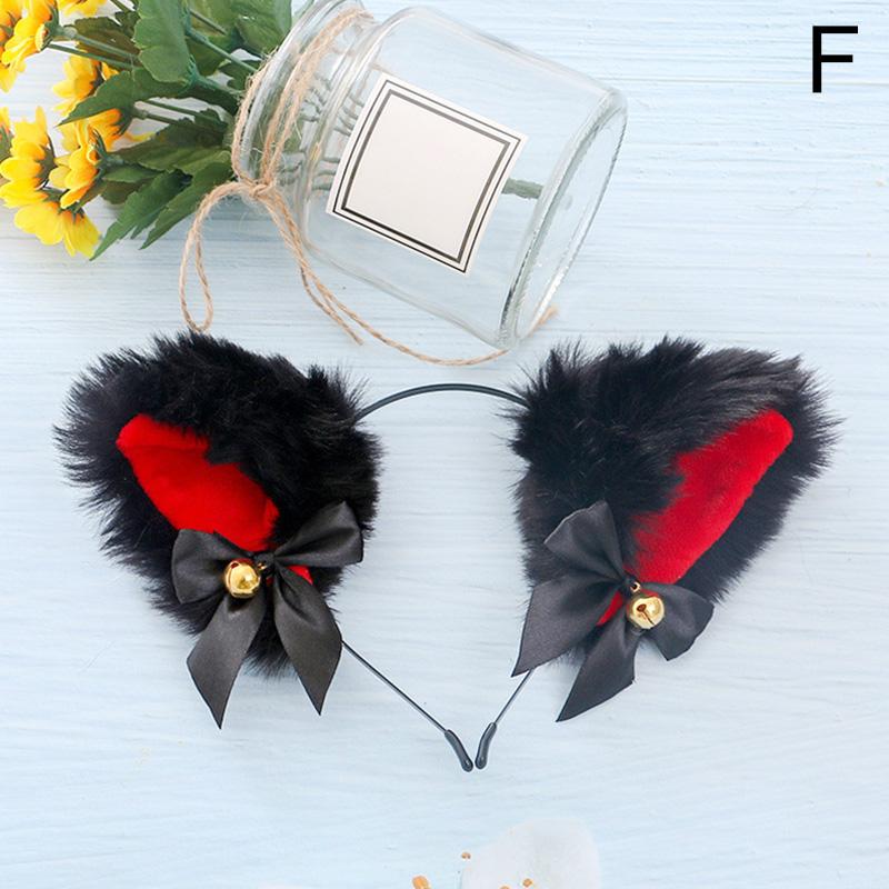 Милый кот, лисий мех, обручи для волос, ночная вечеринка, клуб, косплей, повязка на голову, меховые повязки на голову, зажимы-колокольчики, аксессуары для волос для девочек, повязка для волос с ушками