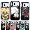 Чехол для телефона с рисунком «Череп и роза» для iPhone 17 Air 16e 15 14 13 Pro Max Задняя крышка для 12 11 Pro Coque