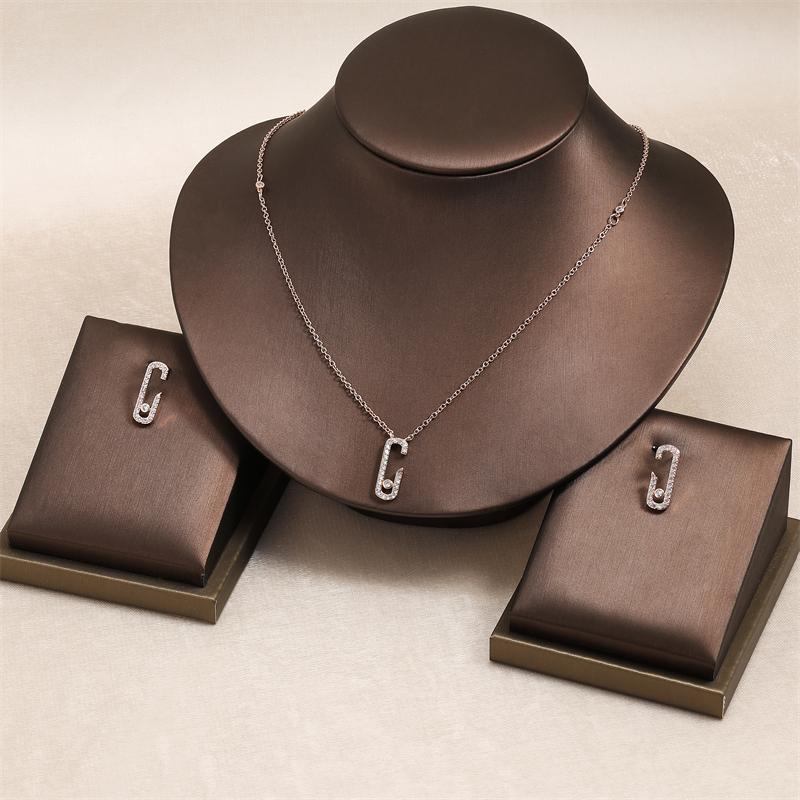 Изысканные овальные подвески с подвесками для женщин, модные серьги-скрепки с кубическим цирконием, ожерелье, ювелирные изделия, подарки для девочек на вечеринку