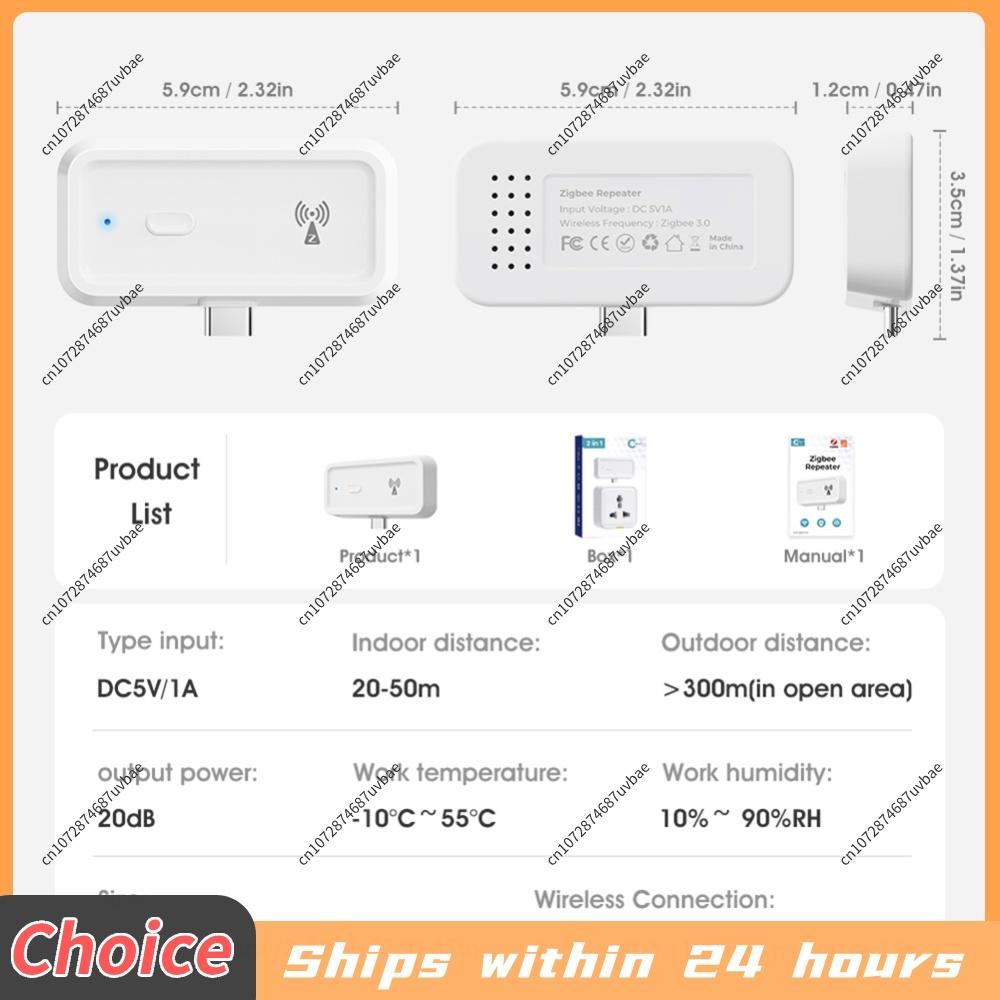 ZigBee Усилитель-расширитель Выходная мощность до 20 дБ Тип C Расширитель диапазона Работает для Alexa Google Home Устройства умного дома Автоматизация
