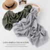 100% Sheep Wool Scarf Season Elegant Solid Color Scarf Soft Premium Wool Scarf Women