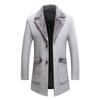 Autumn Winter Fashion Men's Outwear Single Breasted Thick Turn Down Collar Woolen Jacket Super Soft Male Trench Coats