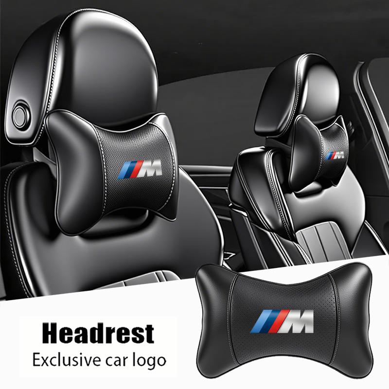 Car Seat Headrest Auto Logo Neck Pillow Accessories Sticker For BMW M E46 E90 E60 F30 F10 E39 E36 F20 G30 G20 E87 E92 E91 E30 X5 pdzr82