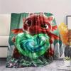 1Pc LovingDragon Print Flannel Blanket, High quality Comfortable for All Seasons, Home Decor, Warmth and Comfort, Perfect for Christmas Gifts