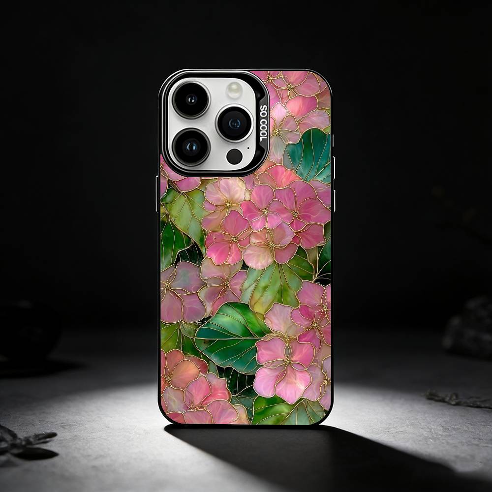 Красочный витражСтеклянный чехол для телефона Для iPhone 17,16,15,14,13,12,11 Plus,Pro Max,XS,Цветной серебристый чехол для телефона