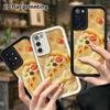 Phone Case: 2D flat design suitable for Samsung Galaxy A34 A35 M05 M06 S20 S22 S21 FE Plus 5G protective case, cheese pizza slice, perfect Christmas a