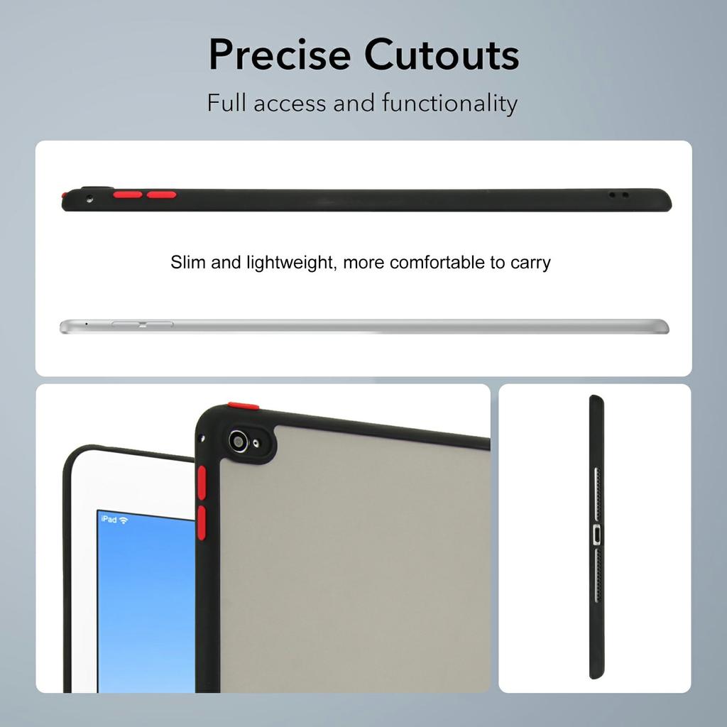 For iPad Air 2 Case Skin Touch Matte Acrylic TPU Shockproof Tablet Cover